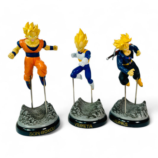 Lot de 3 figurines vintage Dragon Ball Z (Songoku, Vegeta et Trunks)